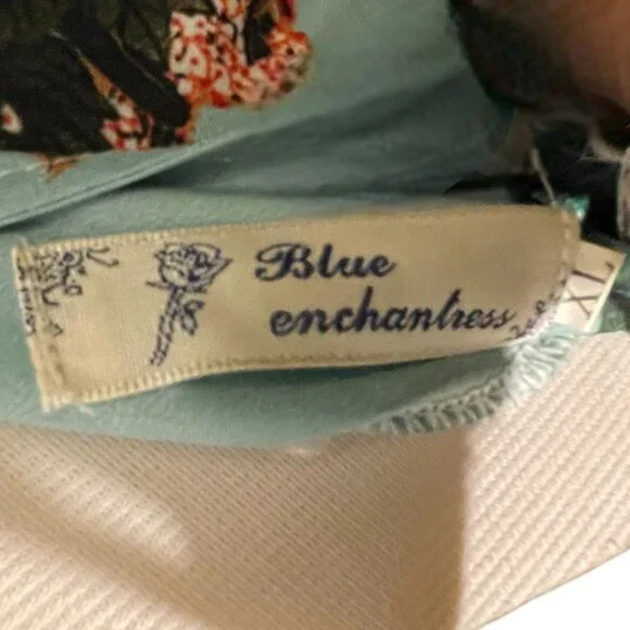 Sky blue printed poodle dress XL - Picture 4 of 4